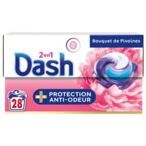 Lessive liquide Dash en capsule 2en1 Extra fra&icirc;cheur Bouquetcde pivoines x28 - Occasion