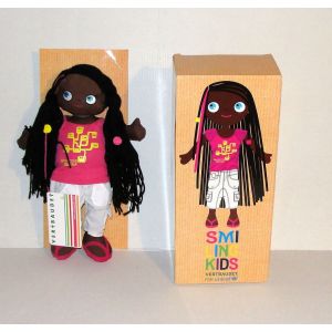 Petite Fille Noire Métisse Aux Yeux Bleus Doudou Poupée De Chiffon Vertbaudet 34cm Smiling Kids For Vertbaudet Unicef - Vertbaudet - Occasion