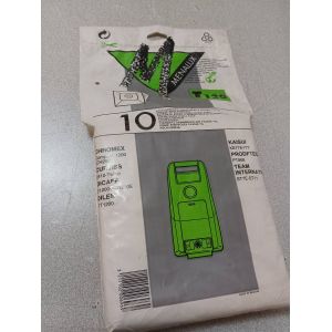 10 sacs sac aspirateur papier poussi&egrave;re menalux t120 t 120 chromex compact 1200 ch255 curtiss 2410 twino dicaff e1200 ad1200e dilem dt1200 kaisui ke776 ke777 prodftech pt868 team international st7e st - Occasion