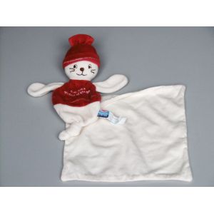 Doudou Chat Rouge Blanc Mouchoir Sucre D'orge - Occasion