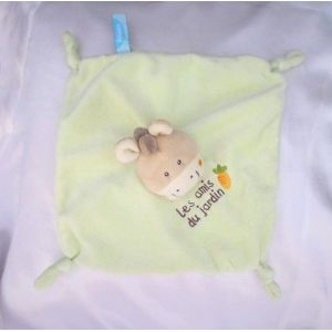 Doudou Peluche Plat Vert Cheval Ane Zèbre Carotte Les Amis du Jardin Bébérêve - Occasion
