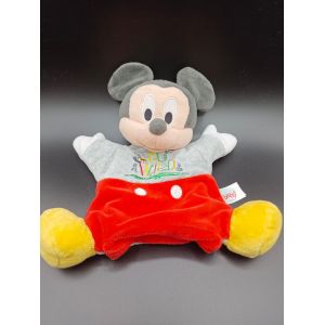Doudou marionnette - Mickey - Go wild - Disney Baby - gris et rouge - Occasion