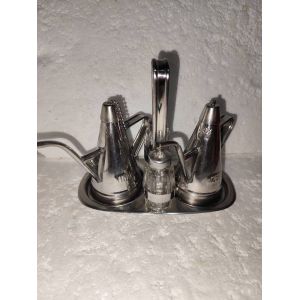 Présentoir À Huile Vinaigre Sel Et Poivre En Inox - Occasion