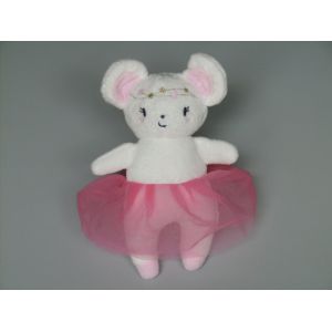 Doudou Souris Blanche Tutu Rose Sergent Major - Occasion