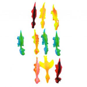 10pcs Cartoon Dinosaur Catapult Toys Soft Tpr Stress Relief Toy Finger Catapult Animal Toy Boys Girls Funny Elastic Flying Game Party Favors - Occasion