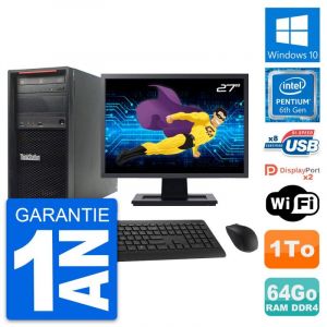 PC Tour Lenovo P320 Ecran 27" Pentium G4400 RAM 64Go Disque 1To Windows 10 Wifi - Occasion