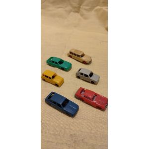 Lot De 6 Voitures Au 1/87 Jouef H O Decoration Ferroviaire / Aston Martin - Renault 30 - Citroen Break Id 19 - Renault 4 L - Vw Golf - Citroen Cx - Occasion