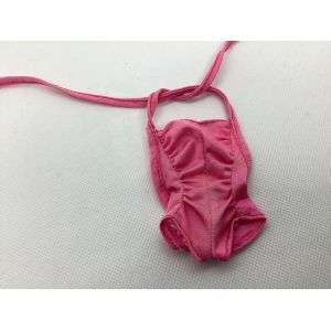 Barbie Mattel 1982 Twirly curls maillot de bain body bustier une pièce rose fronces dos nu - Occasion
