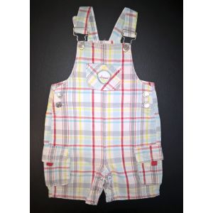 Salopette Garçon Courte À Carreaux Coton 18 Mois Multicolore - Occasion