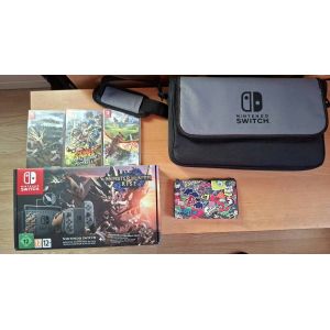 Nintendo Switch &Eacute;dition Monster Hunter Rise - Pack Complet + 3 Jeux + Sd 256 Go - Occasion