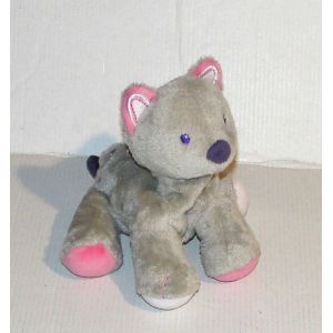 doudou chat gris rose cajou sucre d'orge - Occasion