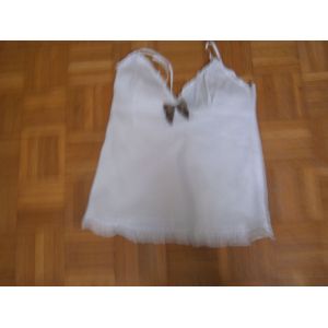 Débardeur De Nuit Blanc Noeud Taupe Taille S Marque Undiz - Occasion