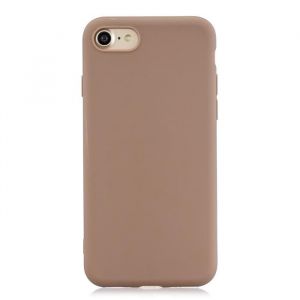 Pour Apple Iphone 7 - Iphone 8 4.7"" : Silicone Coque Couleur Unie Bumper Silicone Tpu Coupe Brown - Occasion