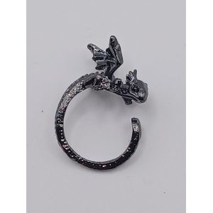 Bague M&eacute;tal Argent&eacute;,Petit Dragon,Bague Ouverte,Taille 17.20 Mm - Occasion