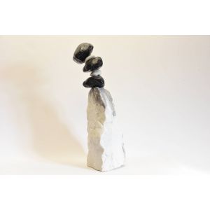 Sculpture Marbre Blanc et Noir - D&eacute;coration Maison - Statue Jardin - Occasion