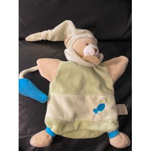 Doudou Ours Marionnette Vert Poisson Doudou Et Compagnie 25cm - Occasion