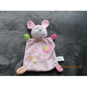 Doudou Plat Lapin Rose Vichy Nicotoy Simba Dickie - Occasion