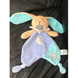 Doudou Lapin Plat Bleu Etoile Lune Luminescent Baby Nat¿ 26cm - Occasion