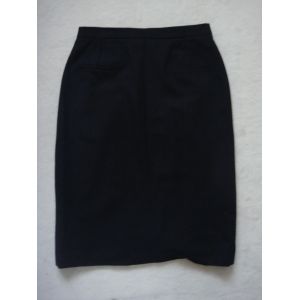 Jupe Droite En Lainage Noire Devernois - Taille 42 - Occasion
