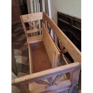 Banc Coffee Campagnard En Pin Massif Avec Accoudoirs 130cm - Occasion