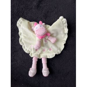 Doudou Vache Nicotoy Plat Fleurs Papillon Brodés - Occasion