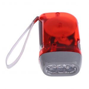 Dynamo Chargeur Lampe De Poche Pour Camping, Torche De Nuit Voyage Rouge - Occasion