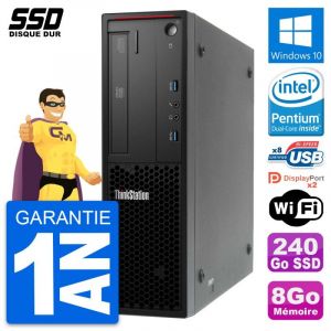 PC Lenovo ThinkStation P300 SFF Intel G3220 RAM 8Go SSD 240Go Windows 10 Wifi - Occasion