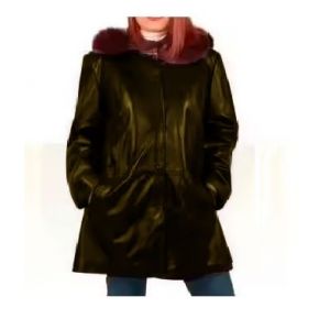 Cuir Veste À Capuche Fourrure Parka Dame 48 Trappers Compagny Warpper's Long Manteau GrandCanadienne Chaud Marron Chocolat Blouson CoatCanadien Couvrant Capuchon Elegant Pratic Femme - Occasion