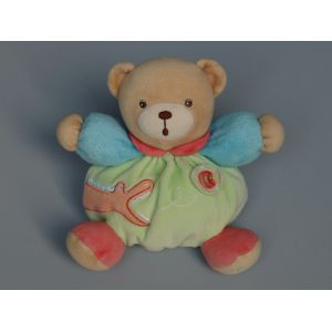 Doudou ours Kaloo vert bleu crocodile orange - Occasion
