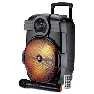 Enceinte sur batterie MyDj BROZY12 &agrave; LED pilotable via Application - 600W - USB/BT/AUX - T&eacute;l&eacute;commande + Micro VHF - Occasion