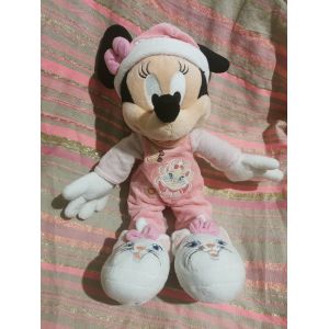 Doudou Peluche Minnie Pyjama Chaussons Rose Brodé Marie Disneyland - Occasion