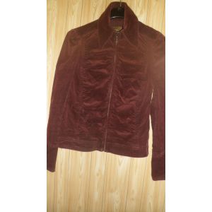 Veste &#34h &amp M&#34, En Velours Côtelé Bordeaux. Taille 38. Coton. Longueur Totale À Partir Du Col : 50 Cm. D&#39occasion : Très Bon État. - Occasion