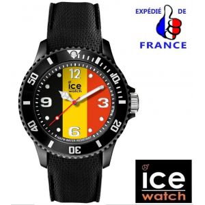 Montre Ice Watch Ice World Drapeau Belge (Belgique) - Taille Médium (40 Mm) - Silicone Noir - Occasion
