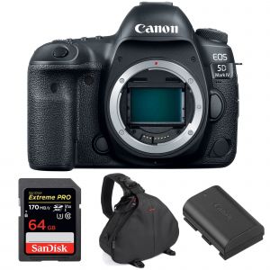 Canon EOS 5D Mark IV Nu + SanDisk 64GB Extreme PRO UHS-I SDXC 170 MB/s + Canon LP-E6N + Sac | Garantie 2 ans - Occasion