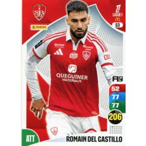 N&deg;53 Del Castillo Romain Stade Brestois Carte Jeu Adrenalyn Xl Ligue 1 2025-2026 - Occasion