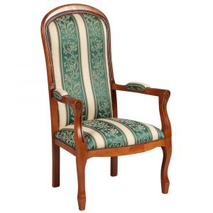 Fauteuil Voltaire En H&ecirc;tre Massif Teint&eacute; Merisier - Occasion