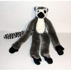 Peluche Lemurien Nature & Decouvertes - Doudou Singe Suricate Gris Blanc - Occasion
