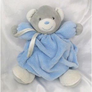 Doudou Peluche Ours Patapouf Plume Bleu Et Gris Cr&eacute;ation Tendres & Douces Kaloo - Occasion