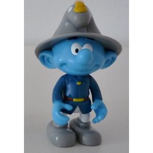 Figurine Schtroumpf Le Pompier - 7,5 Cm - Avec Lance Incendie - Marque Altaya Peyo 2014 - Occasion