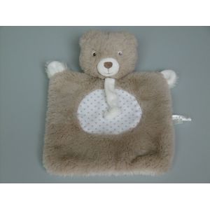 Doudou Ours Plat Beige Blanc &Eacute;toiles Sucre D'orge - Occasion