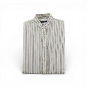 Reconditionn&eacute; - Chemise Classiques Homme &Agrave; Rayures - Taille L - Homme - Beige - Occasion