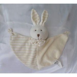 Doudou Lapin Plat Triangle Beige Rayures Gerca - Occasion