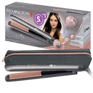 Remington Lisseur Cheveux [Innovation: Capteur Intelligent Brevet&eacute;] Keratin Protect (Ajuste Automatiquement La Temp&eacute;rature, Soin K&eacute;ratine & Huile D'amande, C&eacute;ramique, Ecran Lcd) Fer &Agrave; Lisser S8598 - Occasion