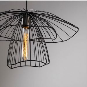 Suspension Filaire Fleur Triplé Zocho D50cm Métal Noir - Occasion
