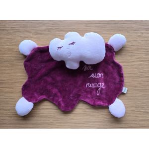Doudou Plat Nuage Rose Violet Dpam Du Pareil Au Même - Occasion