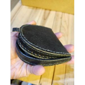 Porte-monnaie en cuir vachette rigide noir - Occasion