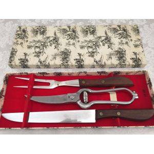 Ancienne Menagere Service A Decoupe Volaille Gibier Modele Déposé France - Occasion