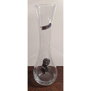 Vase Soliflore En Verre Avec Fleur En Etain - Occasion