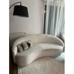 Canapé Arrondi Blanc Et Fauteuil - Occasion