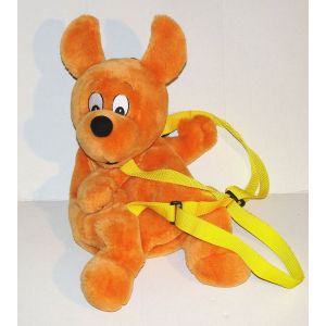 Kangourou Walibi Sac A Dos En Peluche Star Parks - Mascotte Sangle Jaune Belpark - Occasion